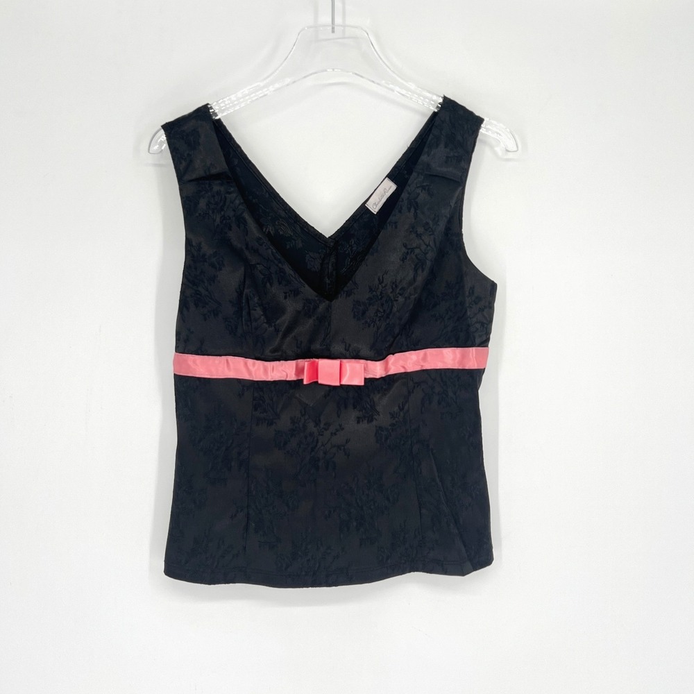 Vtg Charlotte‎ Russe Top Womens L Y2K Floral Babydoll Glam Preppy Feminine